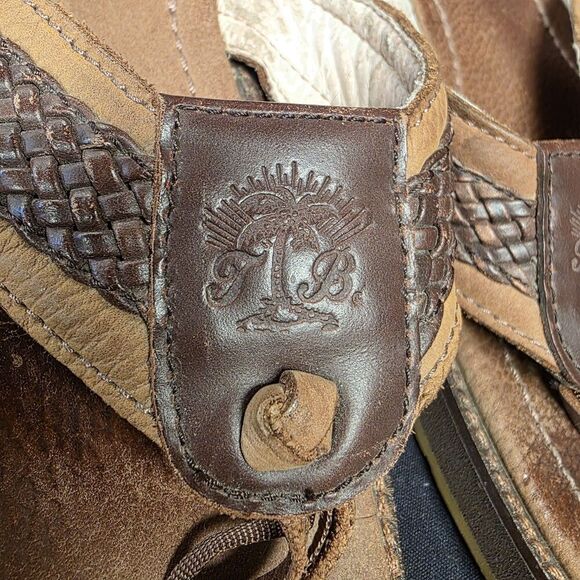 Tommy Bahama Sandals Anchors Away Mens Size 9M Brown Leather Flip Flop Thongs main image 7